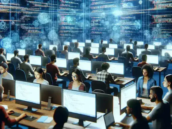 "Ilustrasi Microsoft Edge dengan tampilan Mode Kolaborasi Coding Langsung, menampilkan pengguna yang bekerja bersama secara real-time di dalam browser, mendemonstrasikan fitur baru yang meningkatkan pengalaman pemrograman bersama."